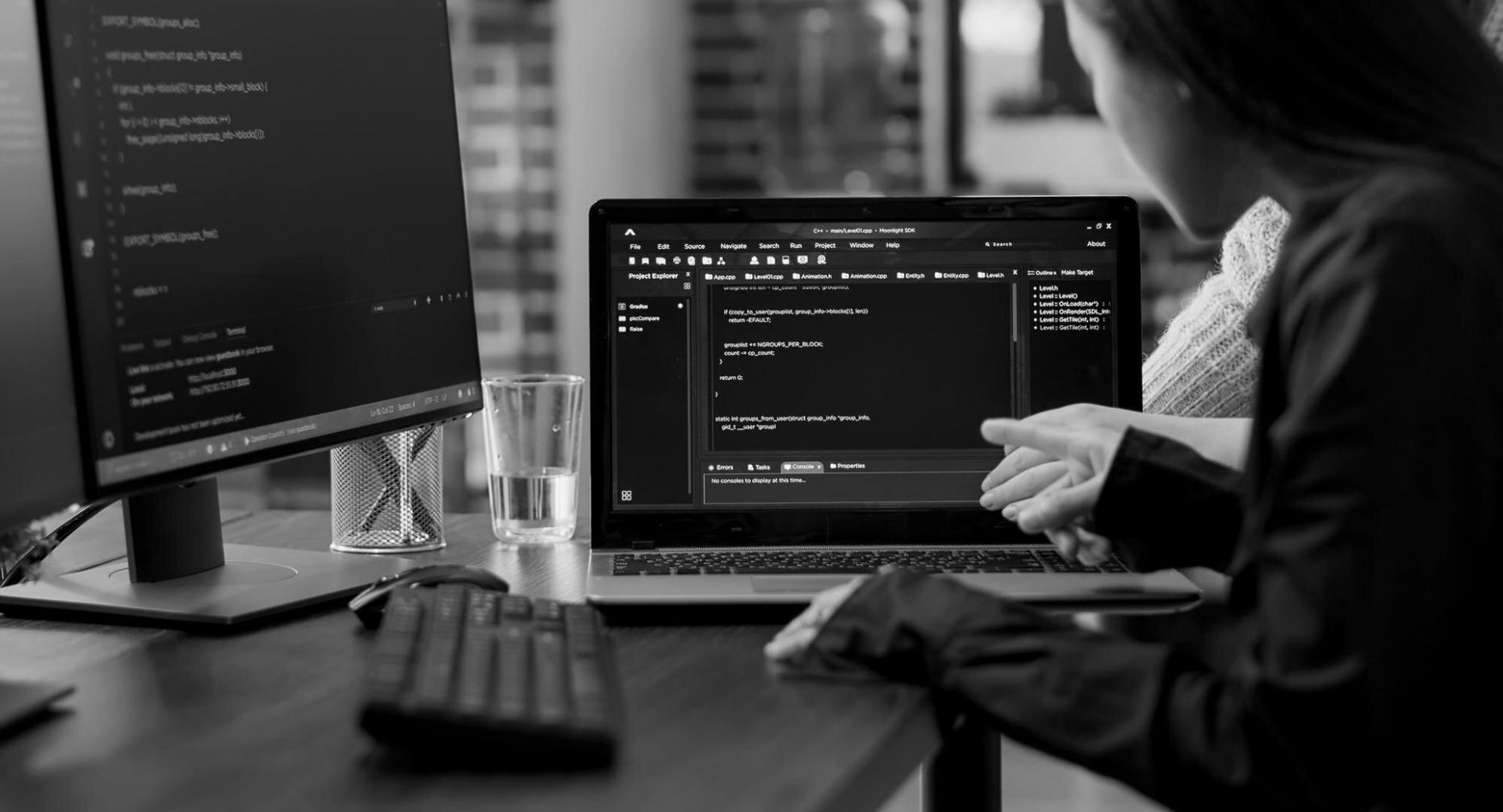 Mobile development team collaborating on custom application design